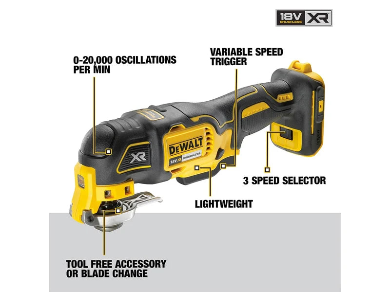 DeWalt DCS356N-XJ 18V XR Brushless Oscillating Multi-Tool - Bare