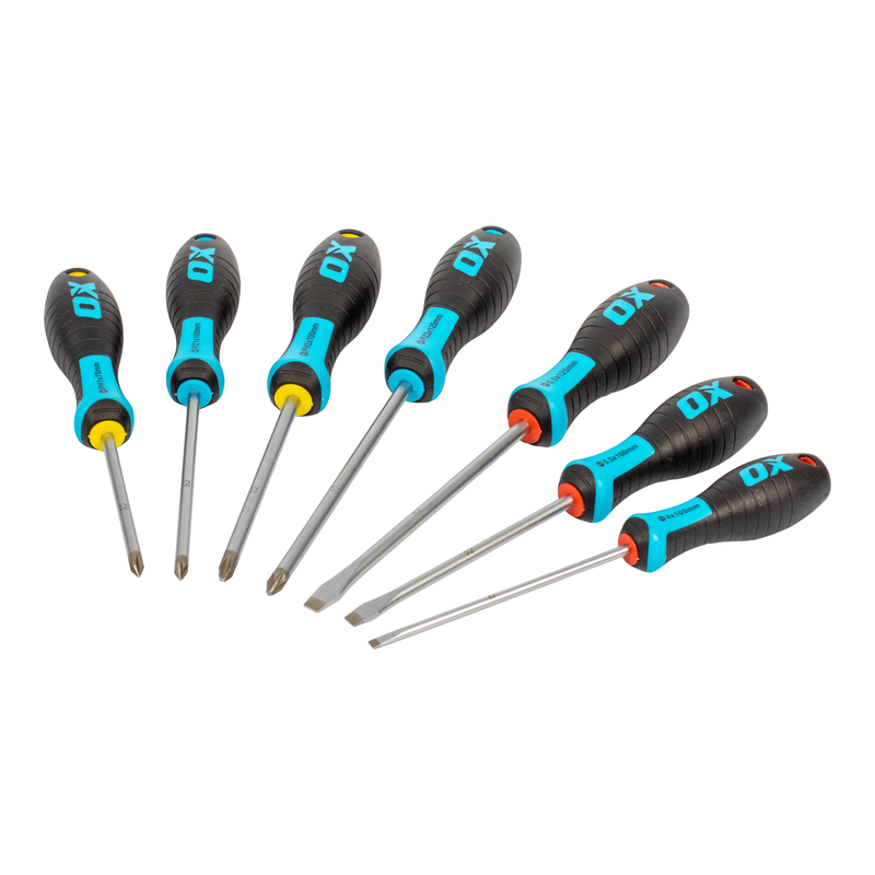 OX Tools OX-P363107 Pro 7 Piece Screwdriver Set - Card Display B