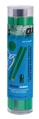 OX Tools OX-T023010 Trade Hard Green Carpenters Pencils 10 pk