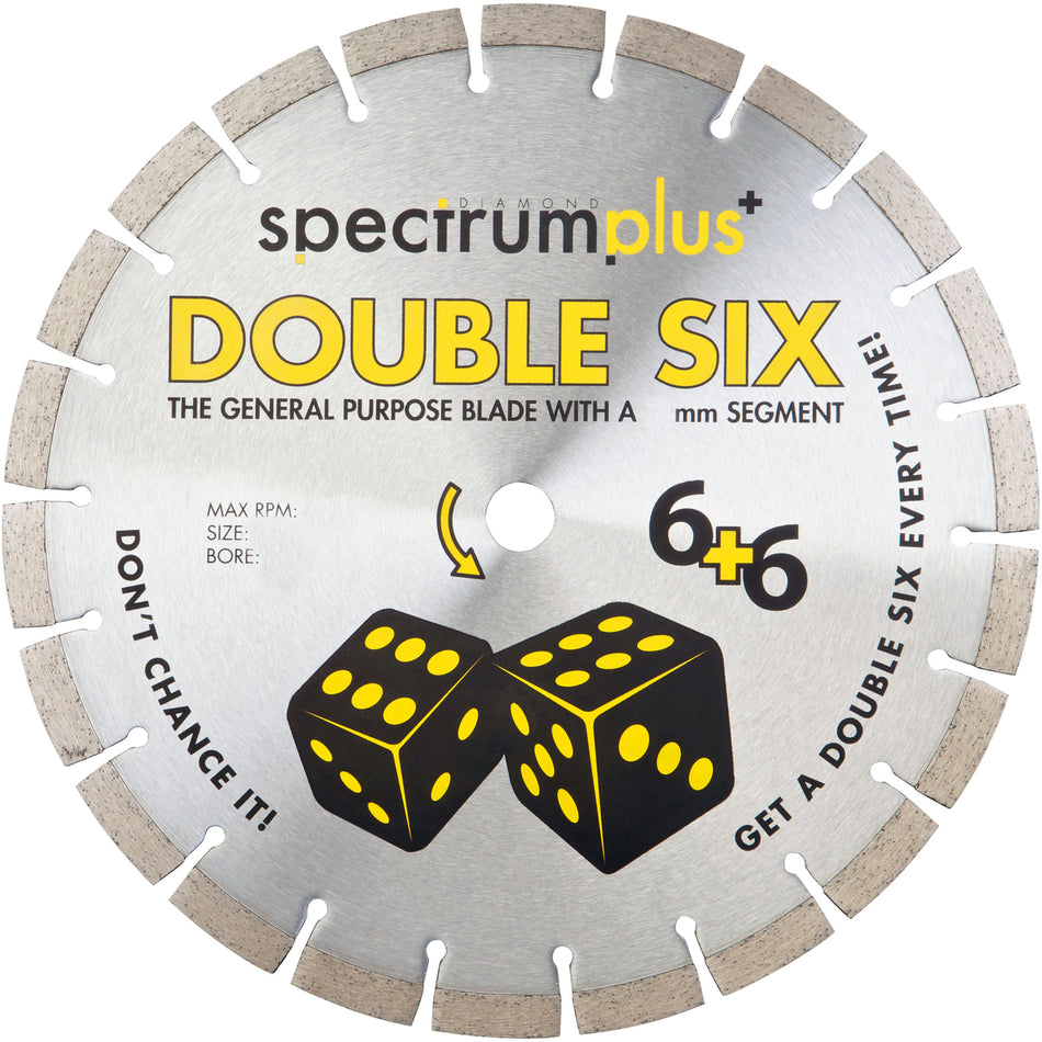 OX Tools OX-DCX125/22 Spectrum Plus Double Six Diamond Blade - GP - 125/22.23mm