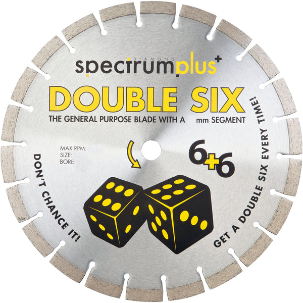 OX Tools OX-DCX125/22 Spectrum Plus Double Six Diamond Blade - GP - 125/22.23mm