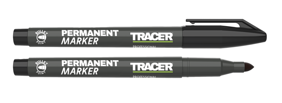 TRACER Permanent Construction Marker (Black) Pk2