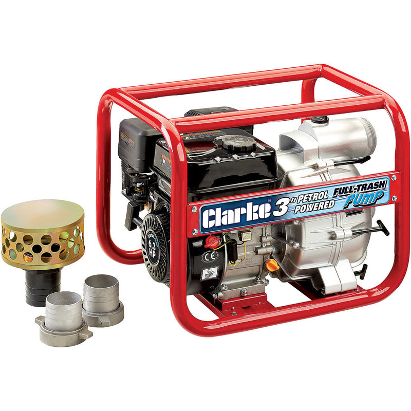 Clarke 7230166 PF75A Petrol Powered 3" Full-Trash Water Pump