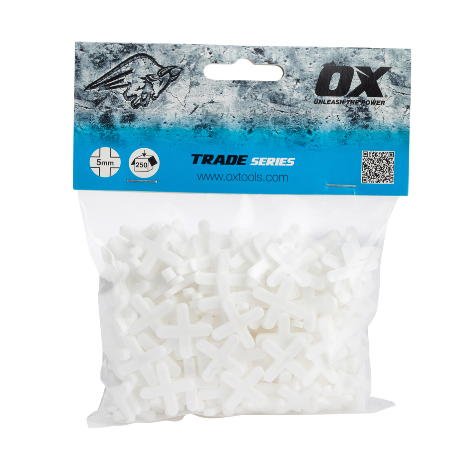 OX Tools OX-T160905 Trade Cross Shaped Tile Spacers - 5mm (250 pcs)