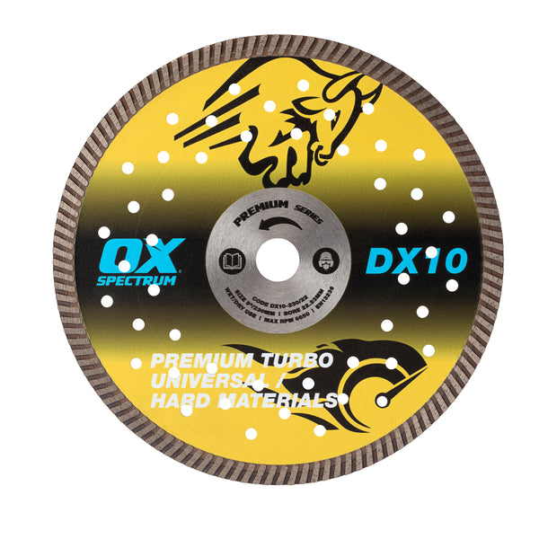 OX Tools OX-DX10-230/22 Spectrum Plus Diamond Blade - Universal/Hard - 230/22.23mm
