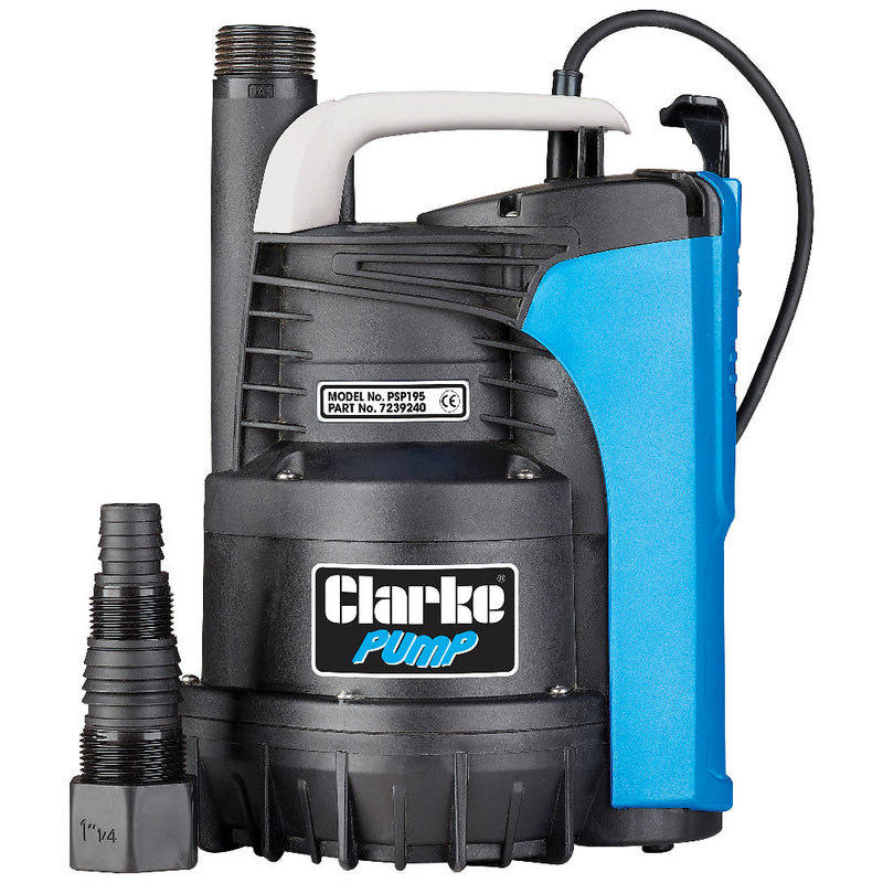 Clarke 7239240 PSP195 1_" 600W 195Lpm 9m Head Puddle Pump with Float Switch (230V)