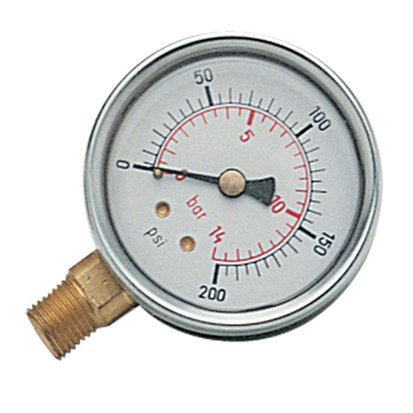 Clarke 2000171 1/4" BSP Bottom Connection Pressure Gauge