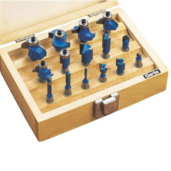 Clarke 1801362 CHT362 15 piece Router Bit Set (_" Shank)