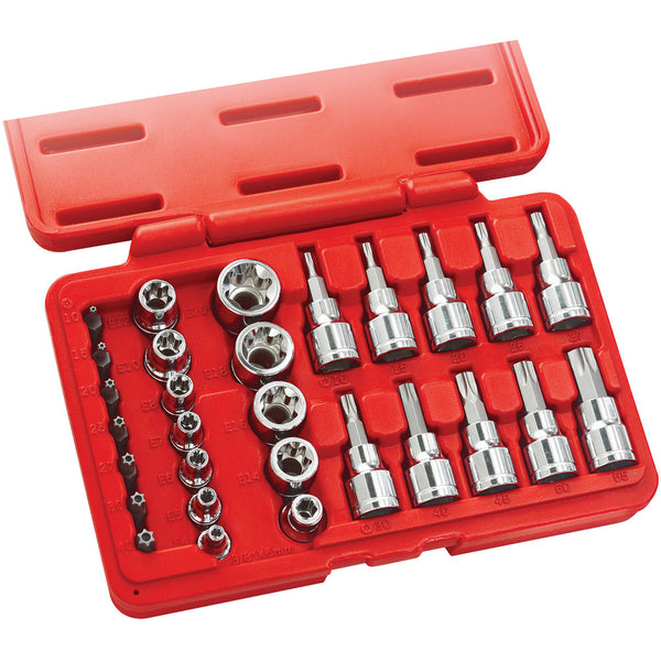 Clarke 1700762 PRO356 29 Piece 3/8" & 1/4" Drive Torx Socket & Bit Set