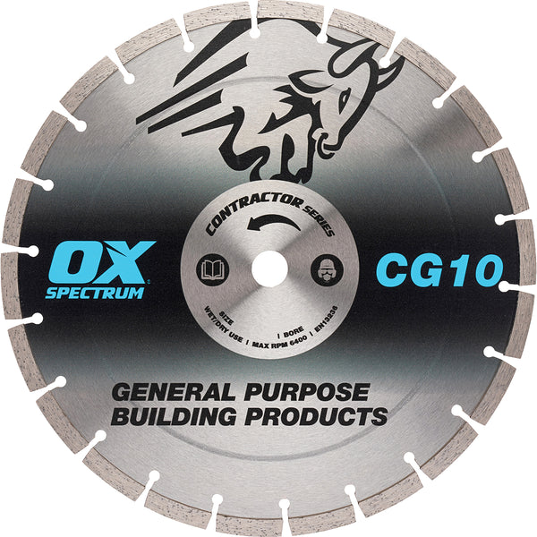 OX Tools OX-CG10-230/22 Contractor Diamond Blade 10mm - General Purpose - 230/22.23mm