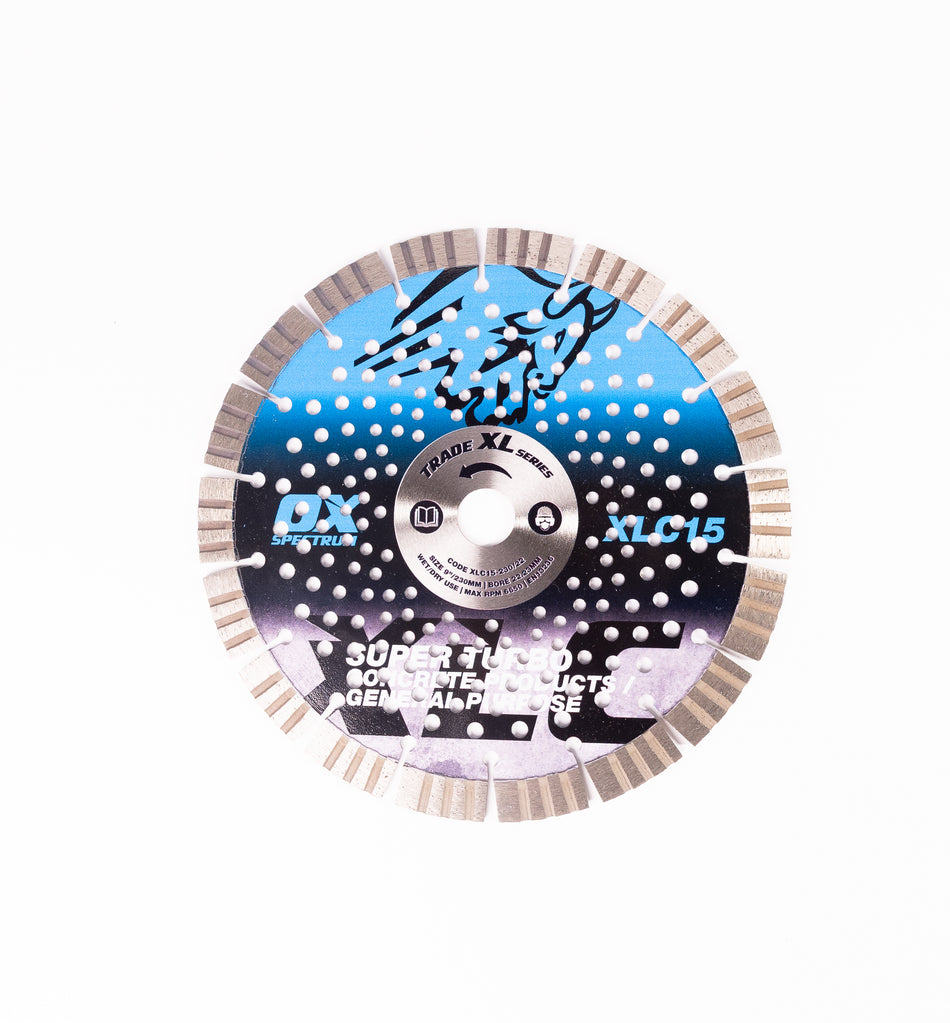 OX XLC15-230/22 Trade XL 15mm Turbo Segmented Diamond Blade - Concrete & GP - 230/22.23mm
