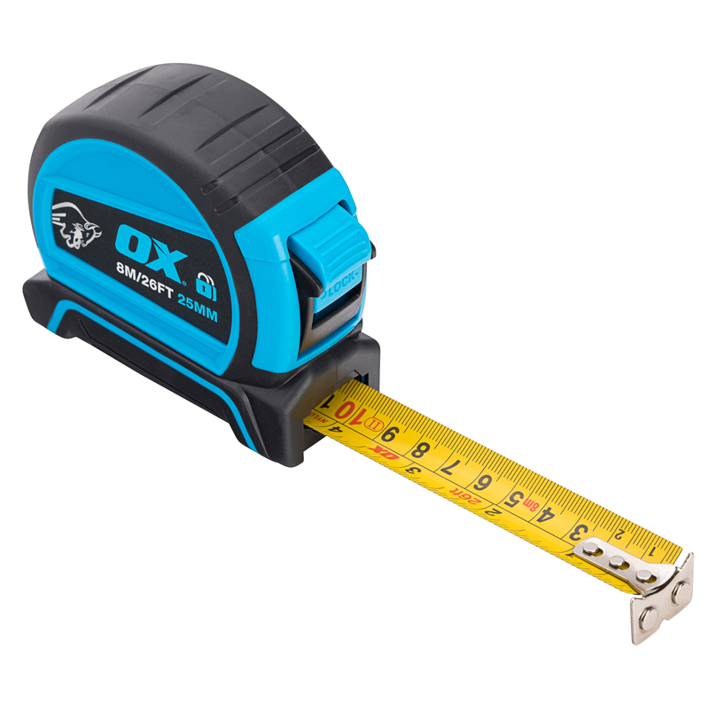 OX Tools OX-P505208 Pro Dual Auto Lock Tape Measure - 8m