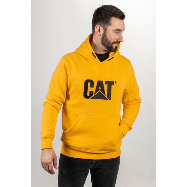 Caterpillar 19634-57739 Trademark Hooded Sweatshirt- Mens, Yellow/Black