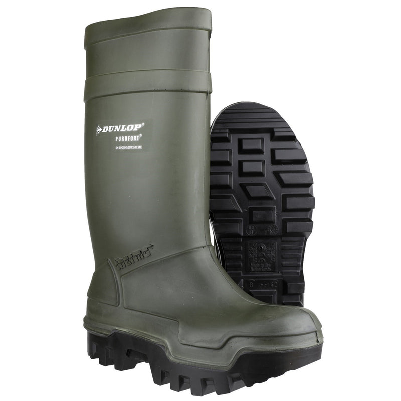 Dunlop 22210-36007 Purofort Thermo+ Full Safety Wellington - Unisex, Green