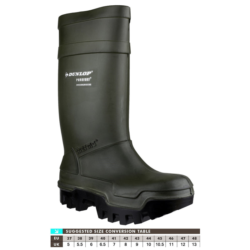 Dunlop 22210-36007 Purofort Thermo+ Full Safety Wellington - Unisex, Green