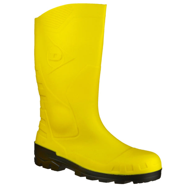 Dunlop 22216-36013 Devon Full Safety Wellington - Unisex, Yellow/Black