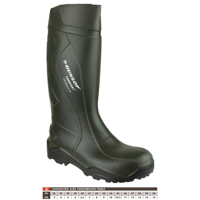 Dunlop 22378-36423 Purofort+ Full Safety Wellington - Unisex, Green