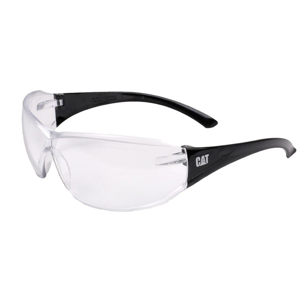 Caterpillar 23425-38429 Shield Safety Frame Glasses- Unisex, Clear Black