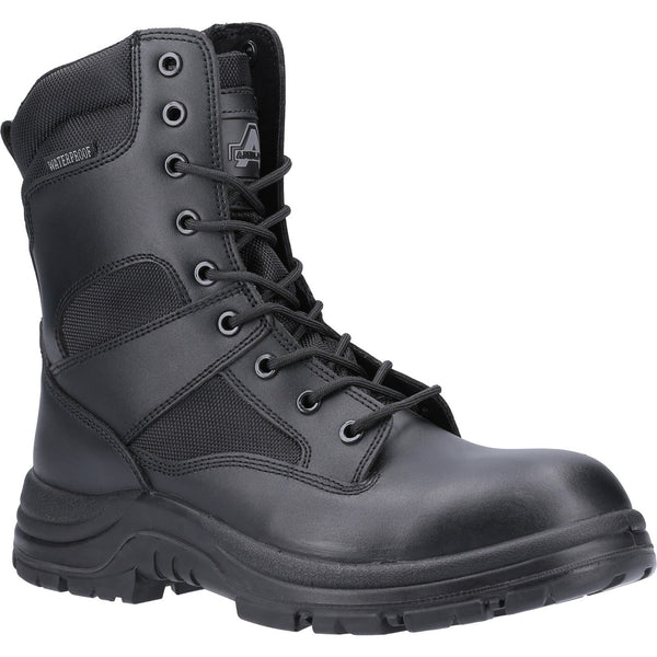 Amblers Safety 20417-32260 Combat Hi-Leg Waterproof Metal Free Boot- Mens, Black