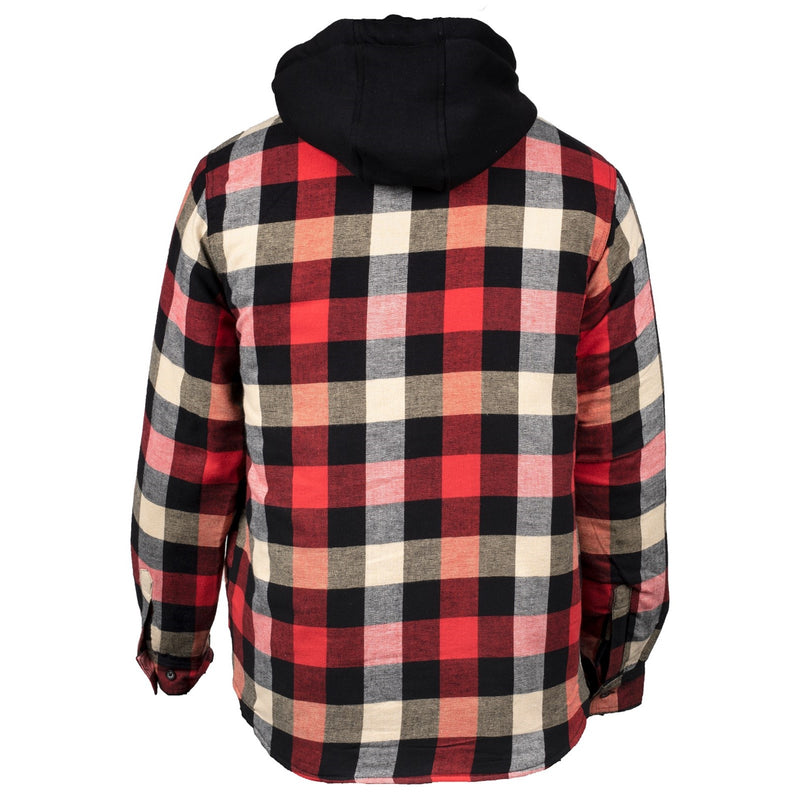 Hard Yakka 34701-59357 Quilted Flannel Shacket- Mens, Red