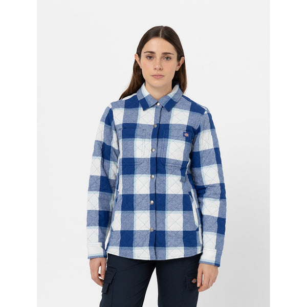 Dickies 38227-71275 Flannel Shirt Jacket - Womens, Surf Blue