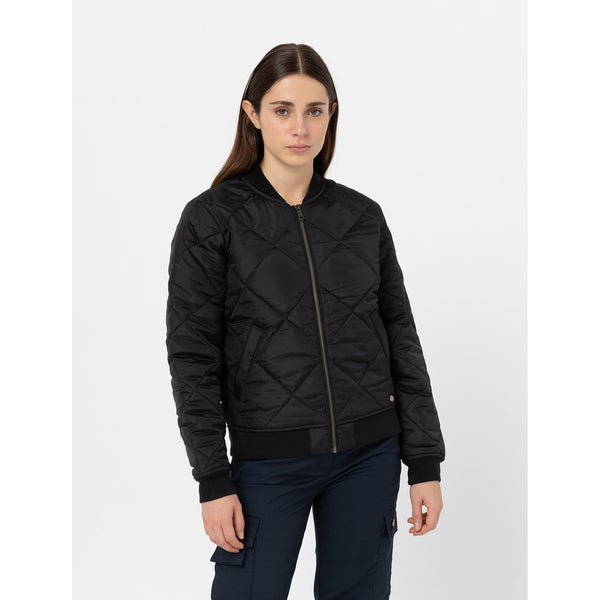 Dickies 38232-71282 Quilted Bomber Jacket - Womens, Black