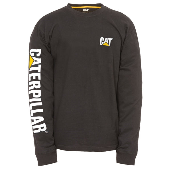 Caterpillar 18496-27678 Trademark Banner Long Sleeve T-Shirt- Mens, Black