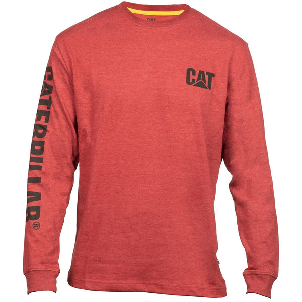 Caterpillar 18496-69839 Trademark Banner Long Sleeve T-Shirt- Mens, Brick