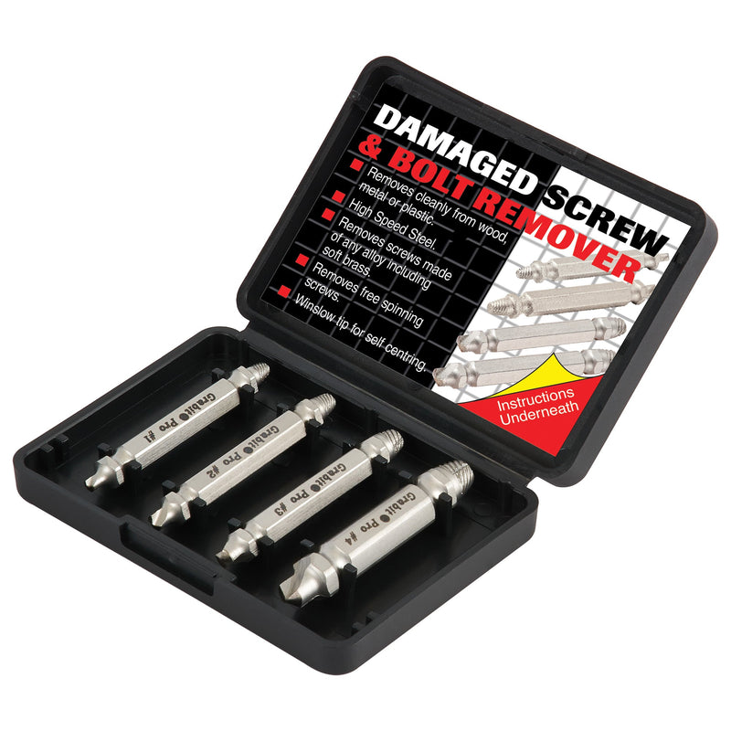 Trend Tools GRAB/SE2/SET Trend Grabit Screw Extractor Set - 4 Piece Set For Removing Damaged Screws And Bolts From 4Mm To 8Mm Diameter