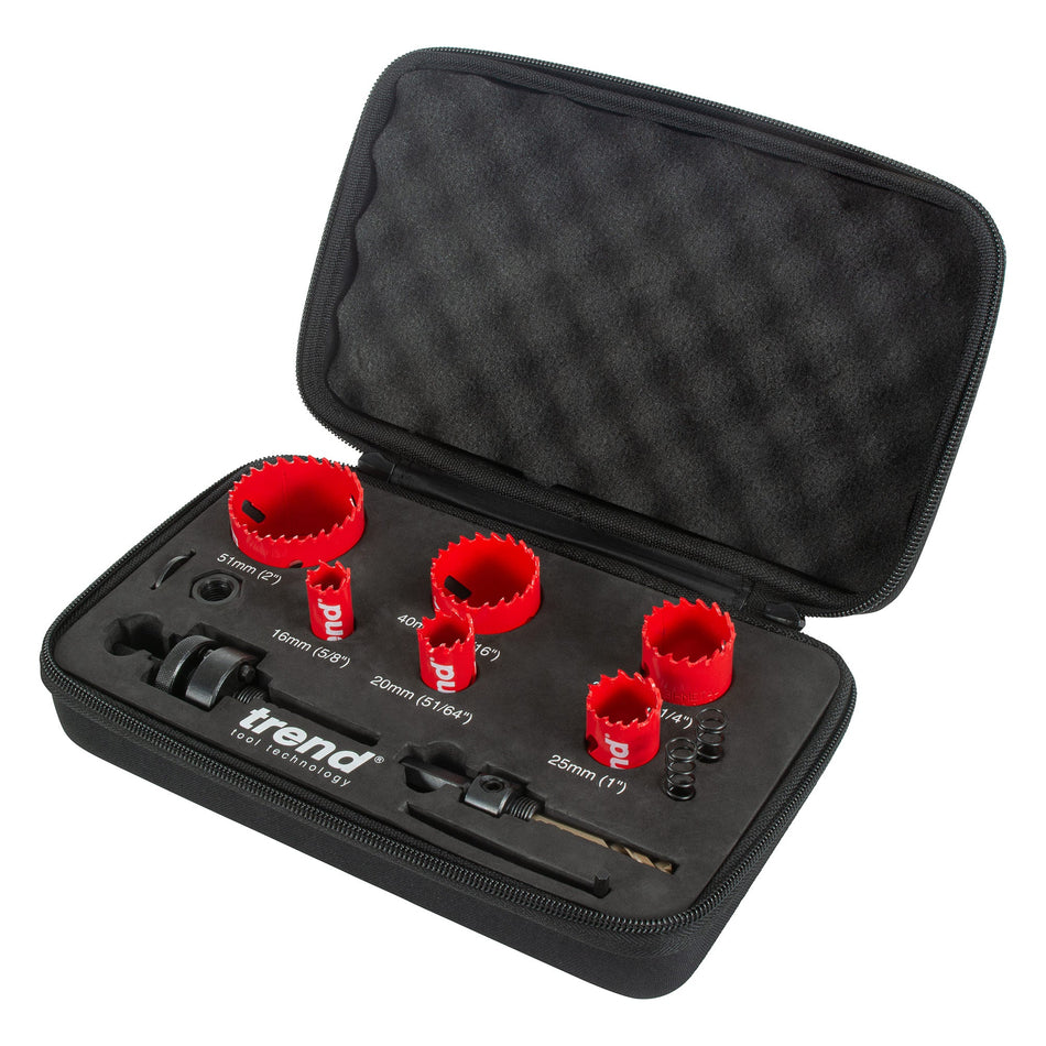 Trend Tools HS/SET/6 Hss Bi-Metal 8% Cobalt Holesaw 6Pc Electrical Set