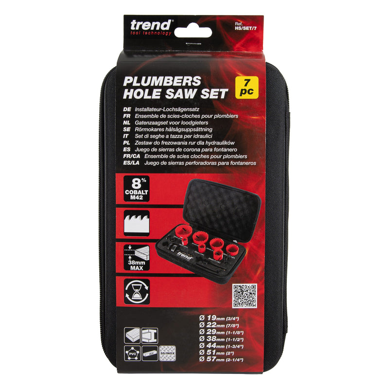 Trend Tools HS/SET/7 Hss Bi-Metal 8% Cobalt Holesaw 7Pc Plumbing Set