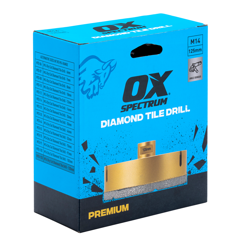 Premium M14 Dry Cut Diamond Tile Drill - 125mm