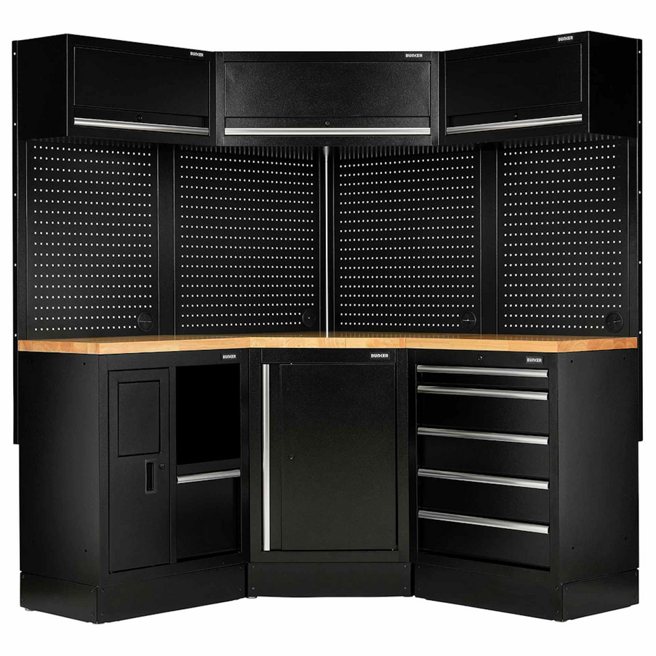 Draper 30211 BUNKER 18 Piece Modular Storage Corner Combo, 3454mm – Hardwood Worktop