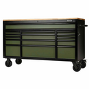 Draper 27333 BUNKER 15 Drawer Workbench Roller Tool Cabinet, 61" Green