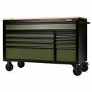 Draper 27221 BUNKER 10 Drawer Workbench Roller Tool Cabinet, 56" Green