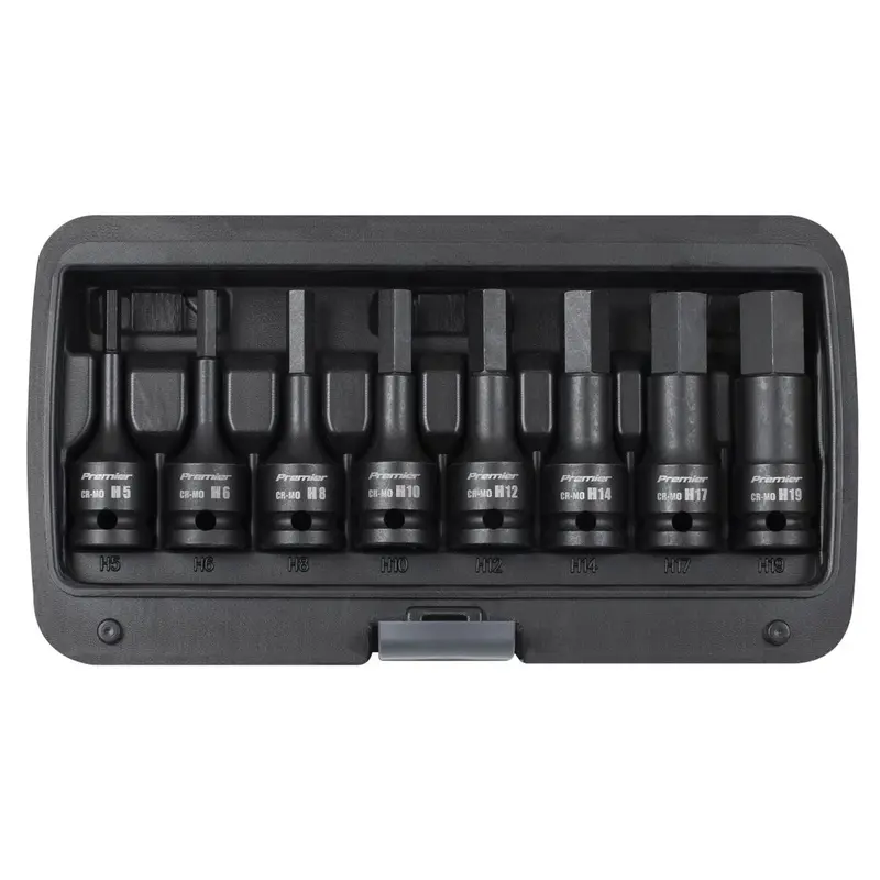 Sealey AK5601 Impact Hex Socket Bit Set 8pc 1/2"Sq Drive