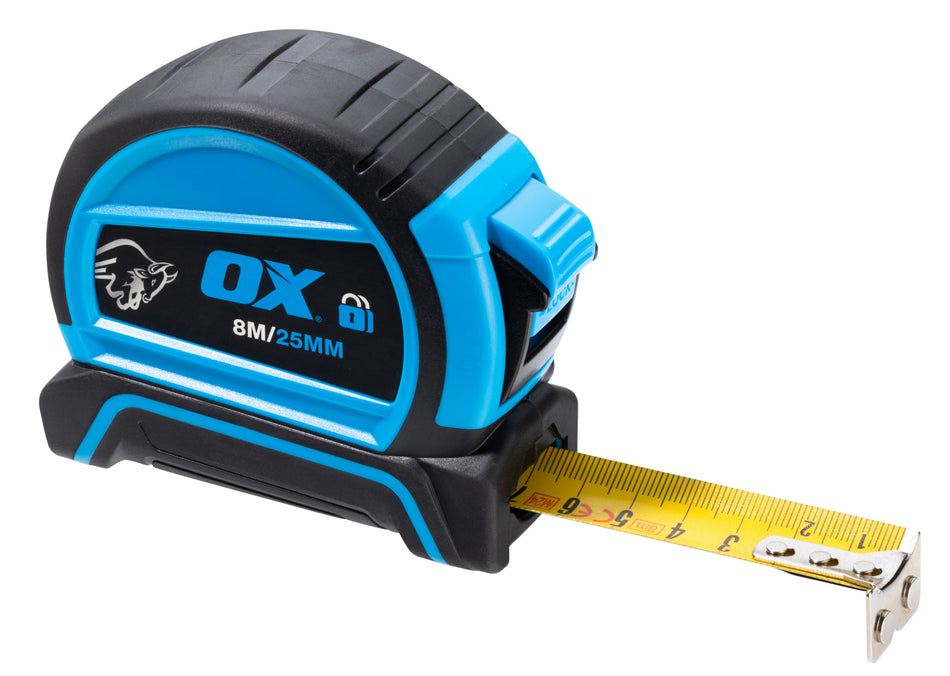 OX P632808 Pro Double Locking Tape Measure Metric Only - 8m