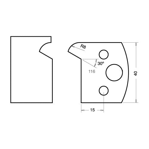 Trend Tools IT/3311640 Knife 40Mm X 4Mm Tool Steel (Pair)