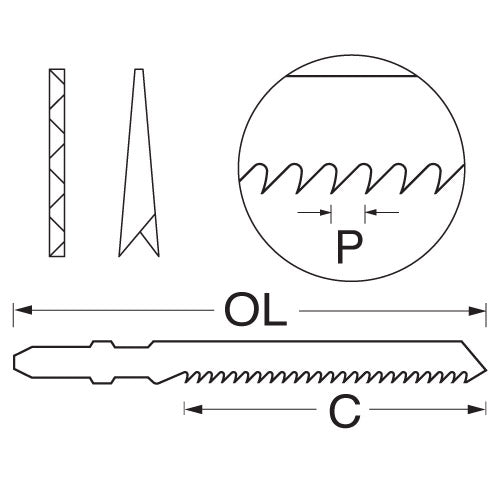 Trend Tools JB/T101B Jigsaw Blade 100X2.5Mm Cv Up-Cut 5 Pack