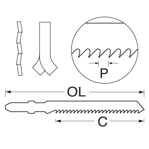 Trend Tools JB/T111C Jigsaw Blade 100X3.0Mm Cv Up-Cut 5 Pack