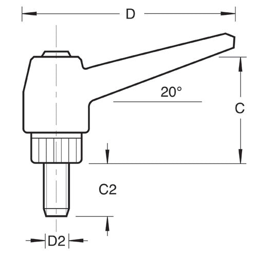 Trend Tools KB11/M/6 Lever M6 X 30 Male 1 Off