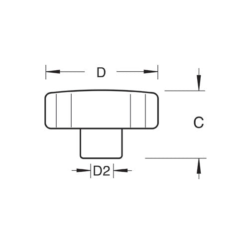 Trend Tools KB10/F/10 Lobe Knob M10 Female 2 Off