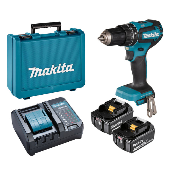 Makita DHP485F001 18V LXT Cordless Drill Kit 2x BL1830B Batteries & Charger