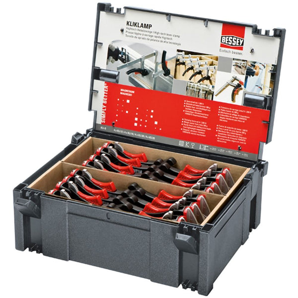 Bessey KLI-S KliKlamp 16pcs set in systainer, BE104706