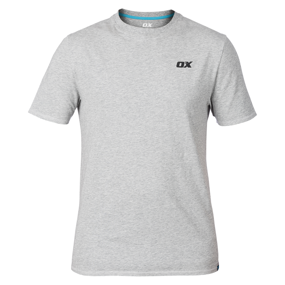 OX W554702 Classic Crew Neck T-Shirt - (Grey Marl) - S