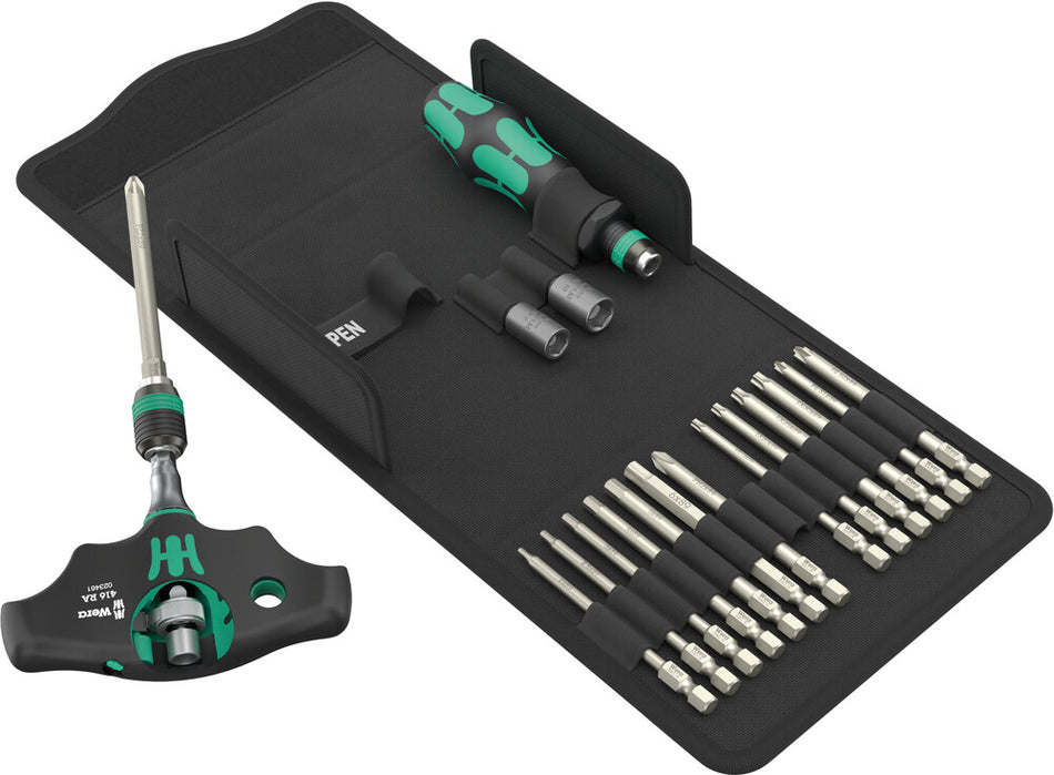 Wera 05136072001 Kraftform Kompakt 400 RA SHK Set 1, 19 pieces