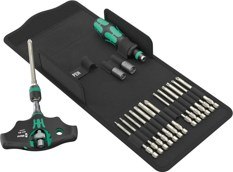 Wera 05136072001 Kraftform Kompakt 400 RA SHK Set 1, 19 pieces