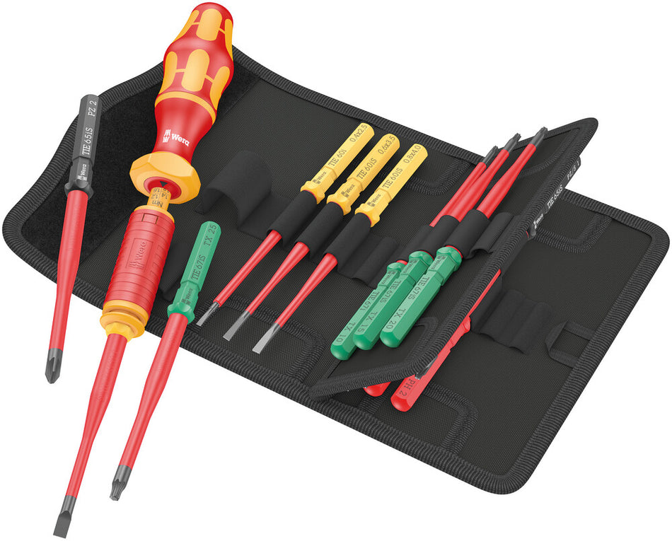 Wera 05006605001 Kraftform Kompakt VDE 15 Torque 1.2-3.0 Nm extra slim 1 Tool finder, 15 pieces