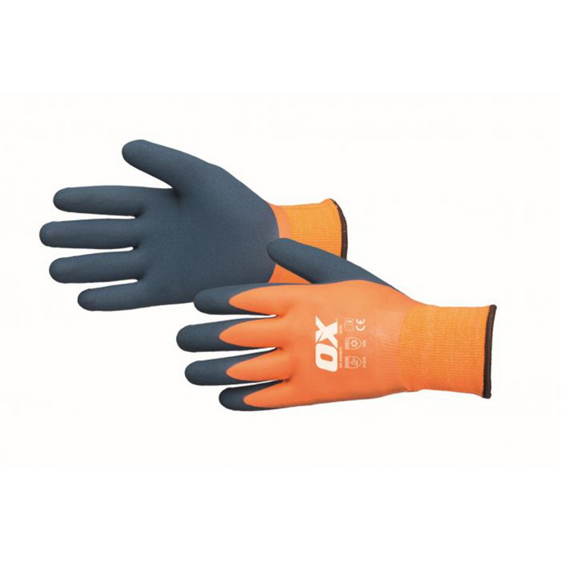 OX Tools OX-S483809 Waterproof Latex Gloves Size 9 / Large