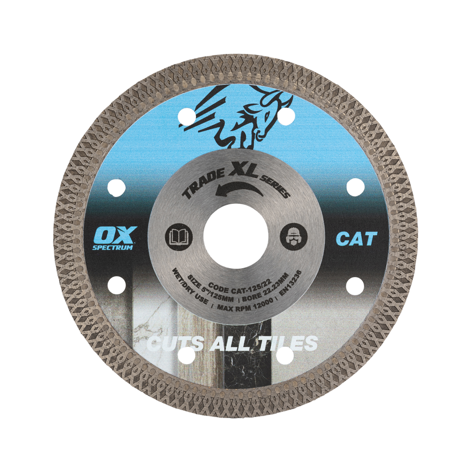 OX CAT-125/22Trade XL Cuts All Tiles Diamond Blade - 125/22.23mm